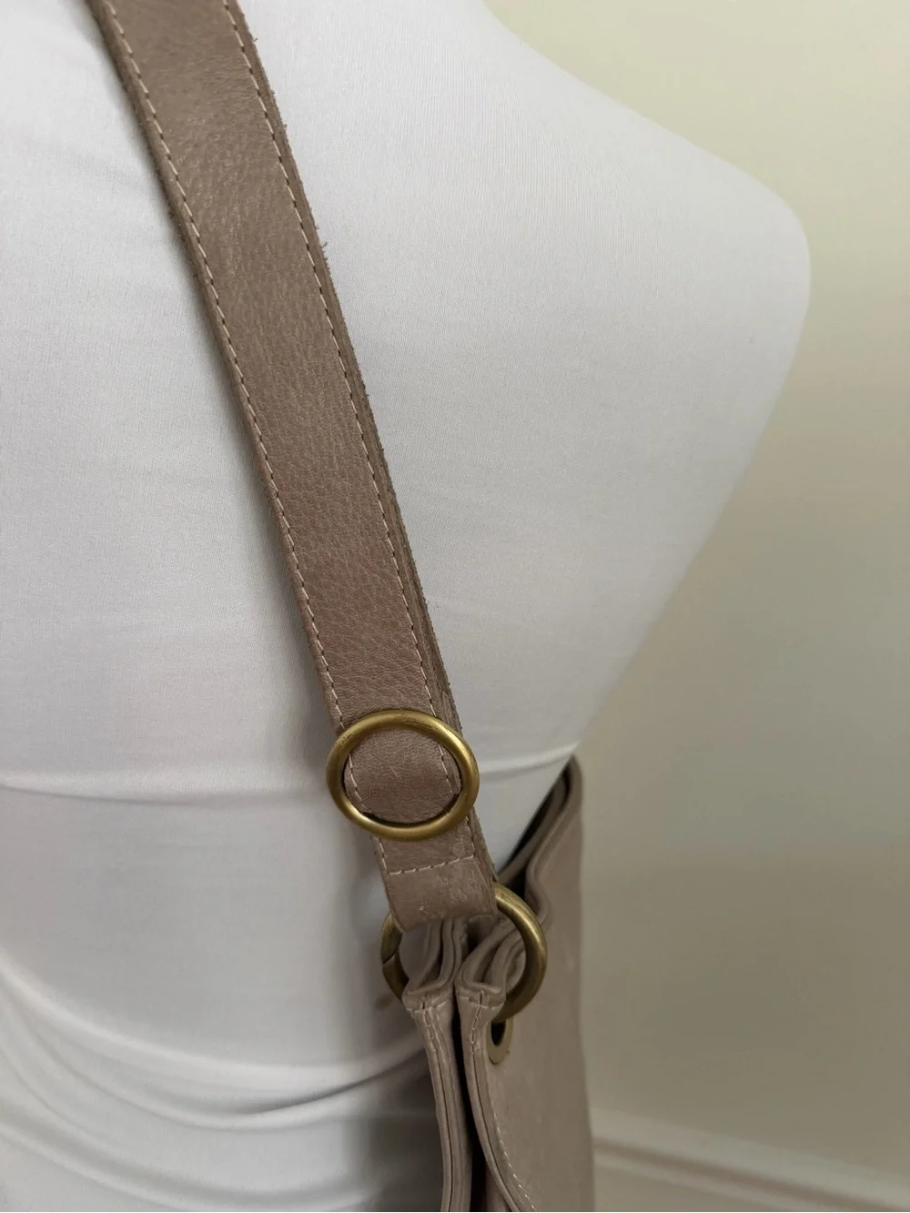 Avorio Italian Soft Leather Multi-Zip Crossbody Hobo Bag